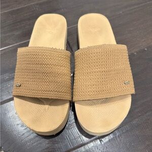 Rip Curl Tan Woven Slide Sandals